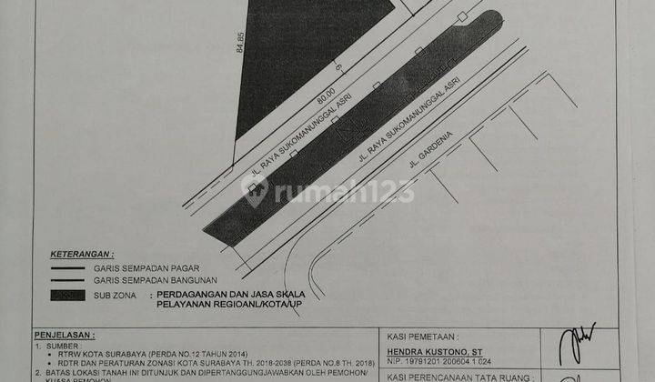 Tanah Lahan Segi Delapan Sukomanunggal Asri Hoki 2