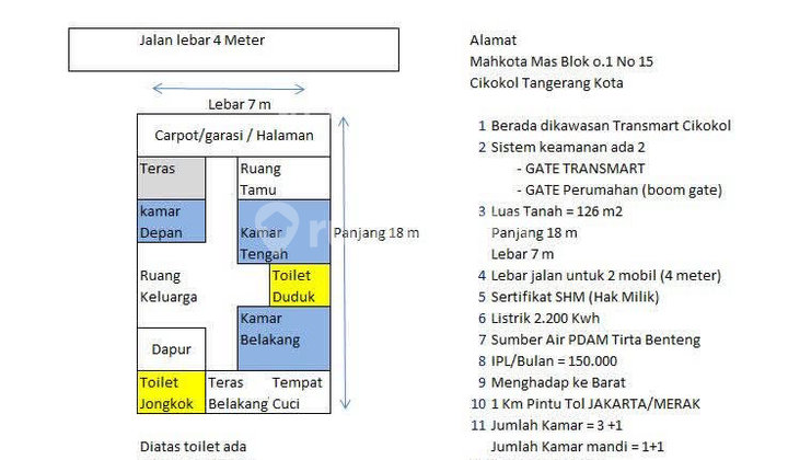 foto lainnya rumah di cikokol tangerang kota