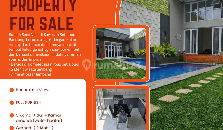 Rumah 2 Lantai Bagus Furnished SHM di Jalan Setiabudi, Bandung