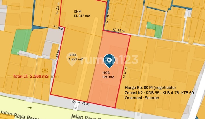 Land Area 300m2 Near Busway Stop Suitable for Boarding House