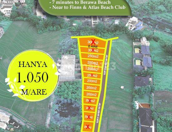 Plot A11 Land On Jl Berawa Canggu Only 10 Million Rupiah Booking Fee