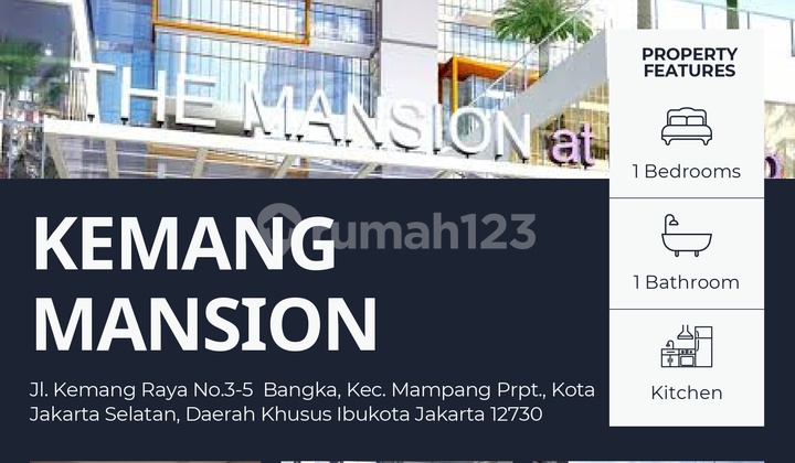 Jual Apartemen Murah 1Br Luas 46 Kemang Mansion Jakarta Selatan