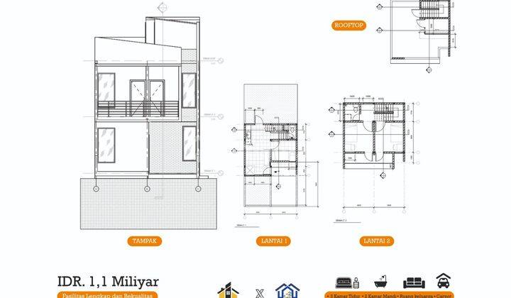 Rumah Baru 2 Lantai Shm Bandung Timur Siap Bangun Dp 0% 2