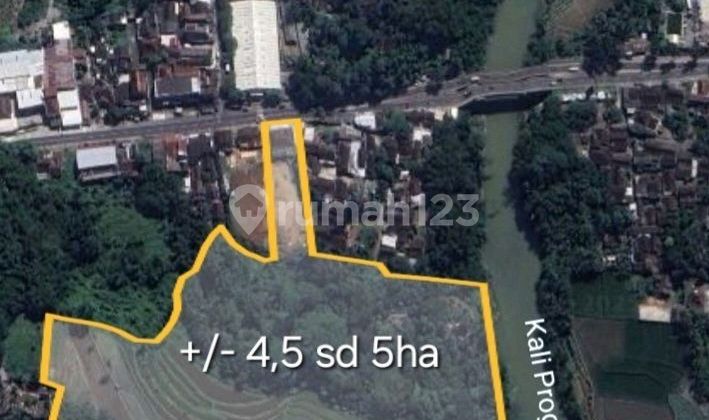 Tanah Luas Sd 5Ha Pinggir Jalan Raya Kawasan Industri Dekat Sunga Progoi