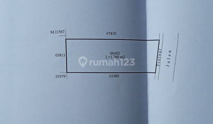 17.6 are Jalan Utama Sunset Road Hadap Timur dengan Lebar sempurna Harga 2.25M/are 2