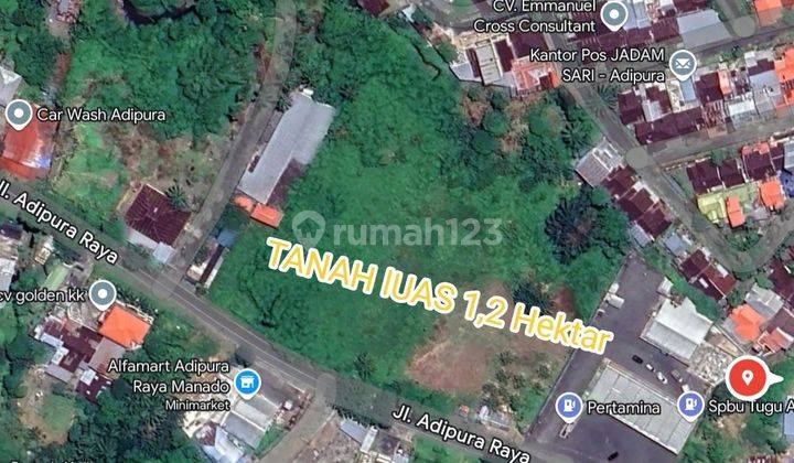 Tanah 1,2 Hektar Di Jl Adipura Dekat SPBU Buat Kantor,Showroom  1