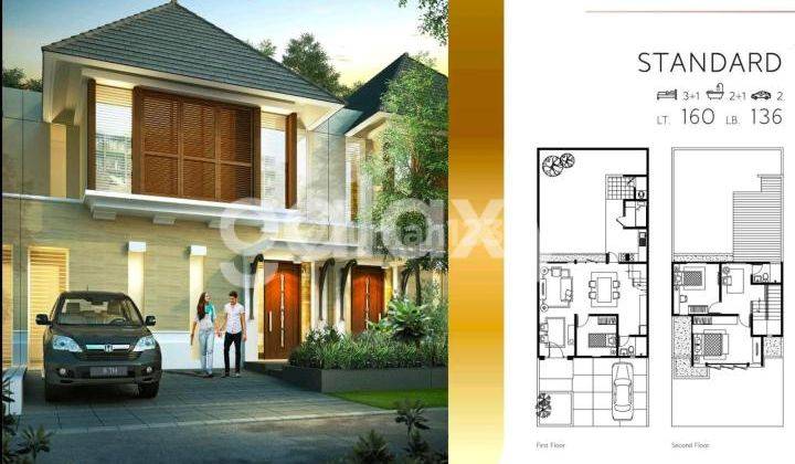 tampak depan rumah grand harvest cluster arcadia