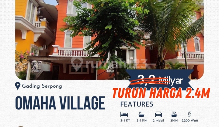 European-style 3-story house in the heart of Gading Serpong, move-in ready & FURNISHED. 1