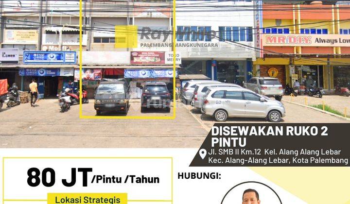 Ruko 2 Pintu Disewakan di KM 12 Palembang 1