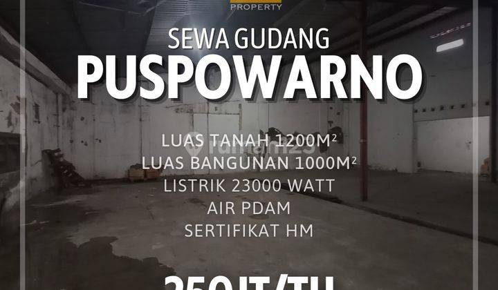 Disewakan Gudang Di Puspowarno Tengah Semarang 1