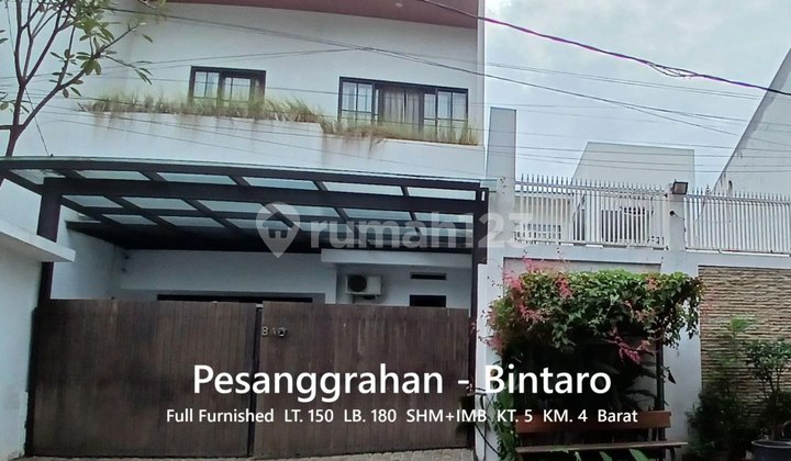 J402.Rumah 2 Lt Full Furnish Cluster Pesanggrahan Bintaro Jaksel