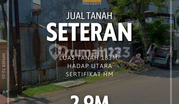 Hanya 2,9 M. Tanah Seteran Tengah Kota Semarang Siap Bangun ! 183 M² Shm 2