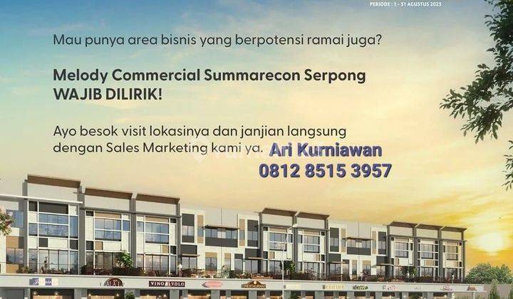 Ruko MELODY at Symphonia Summarecon Serpong Ready Pakai! 5x20 3lt 4,1m Murah Bangett!! 2