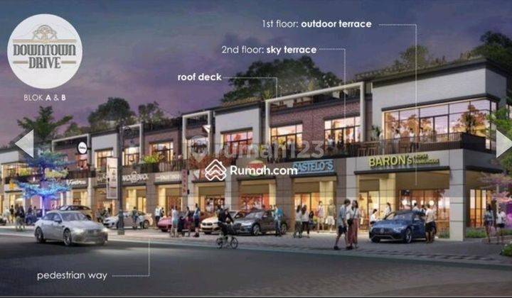 Ruko Downtown Drive Summarecon Serpong Ready Stok & Free Ppn 4,1m 2