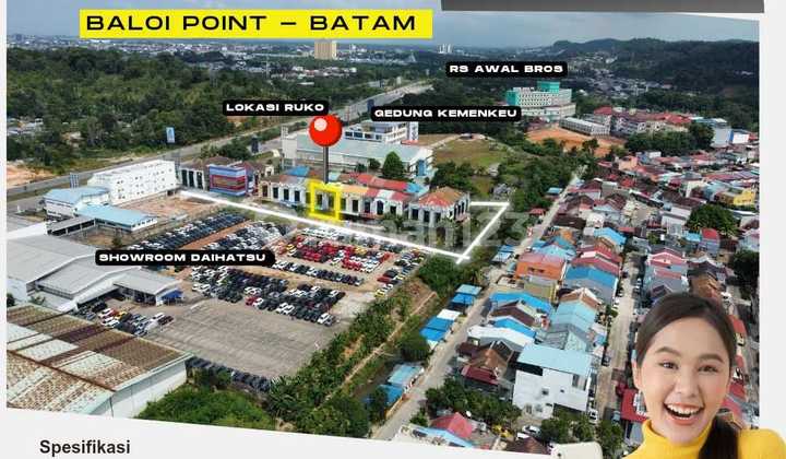 For sale 2 units of 3-story shop houses, located in Baloi Point Shopping Area, Batam Center. 2