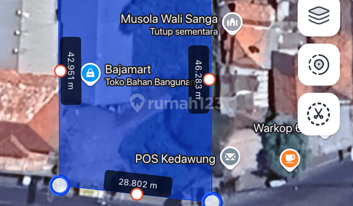 Tanah Kedawung Dekat Bunderan Kedawung luas 1.024m 2