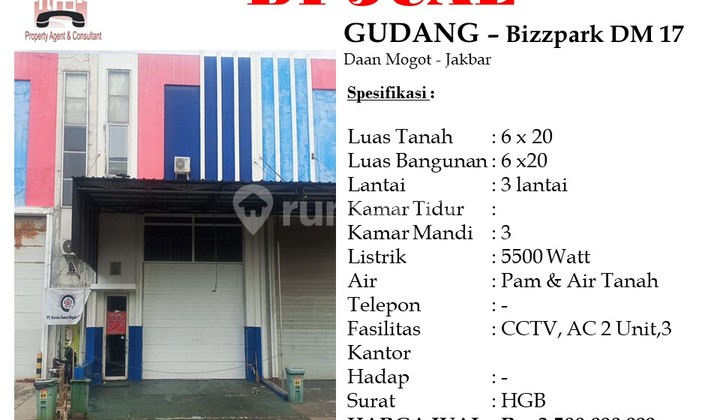 Cheap Warehouse for Sale in Bizpark Daan Mogot, Kalideres, West Jakarta Cheap Warehouse for Sale in Bizpark Daan Mogot, Kalideres, West Jakarta