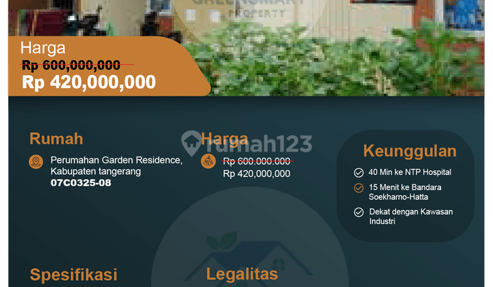 Perumahan Garden Residence, Kabupaten tangerang 07C0325-08 1