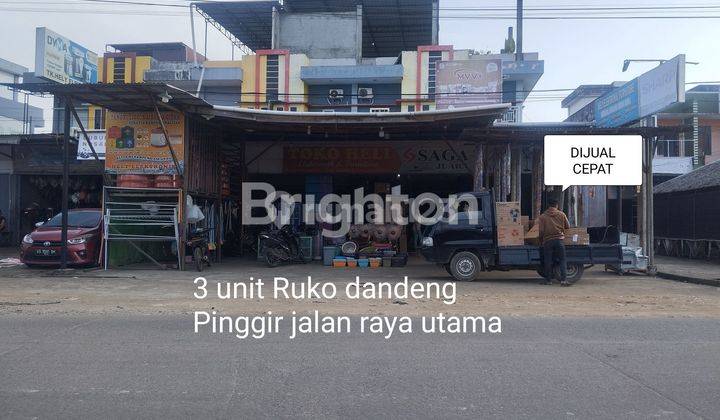 RUKO 3 UNIT GANDENG LOKASI STRATEGIS COCOK UNTUK USAHA SUPERMARKET, SHOWROOM, KLINIK DI DESA KAPUR KUBU RAYA 1