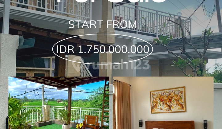 FOR SALE VILLA TERRACOTA WITH MOUNTAIN AND RICE FIELD VIEW IN MUNGGU