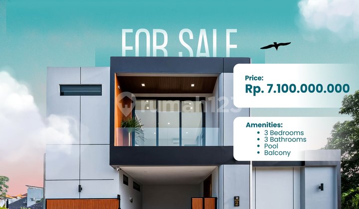 For Sale Luxury Villa With Beauty Pool, Interior And Balcony At Canggu For Sale Luxury Villa With Beauty Pool, Interior And Balcony At Canggu