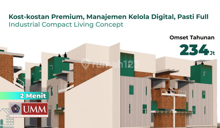 Kost 120 m2 HGB Malang Kota, Malang Bisa Inhouse 2 Menit UMM  1
