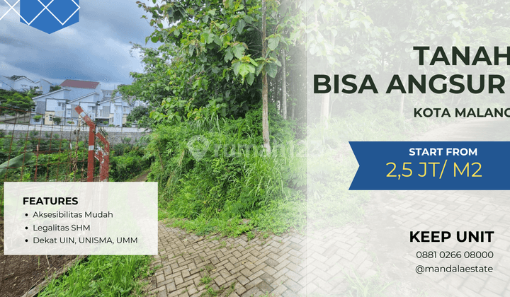 Promo Tanah di Lowokwaru, Malang SHM 84 m² Bisa Angsur 12x