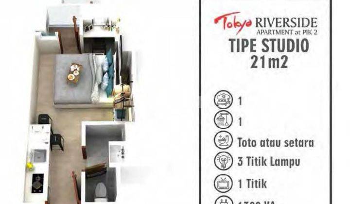 Dijual Rugi Butuh Uang Cepat Apartemen Tokyo Riverside Pik2 2