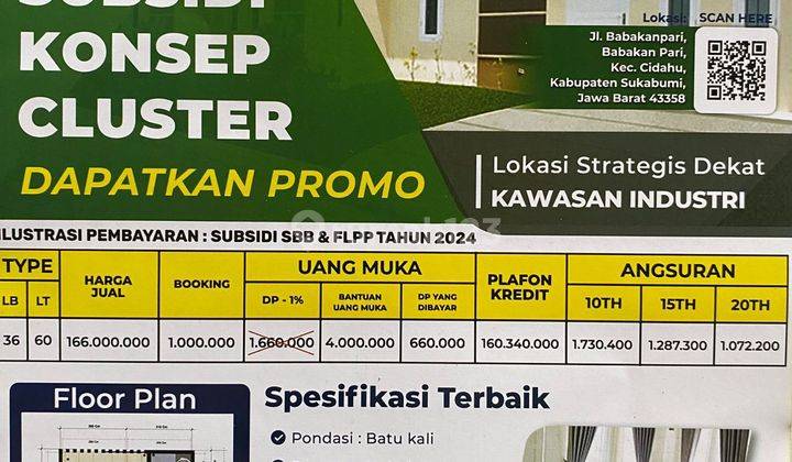 Dijual Rumah Subsidi Konsep Cluster Dp 660.000 2