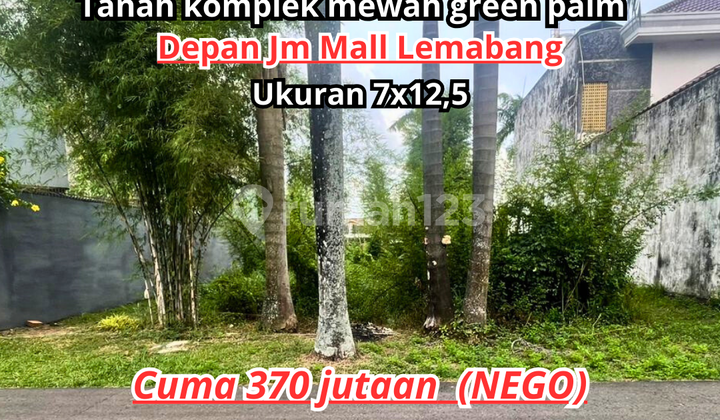 Tanah komplek mewah lokasi strategis depan JM Lemabang Palembang