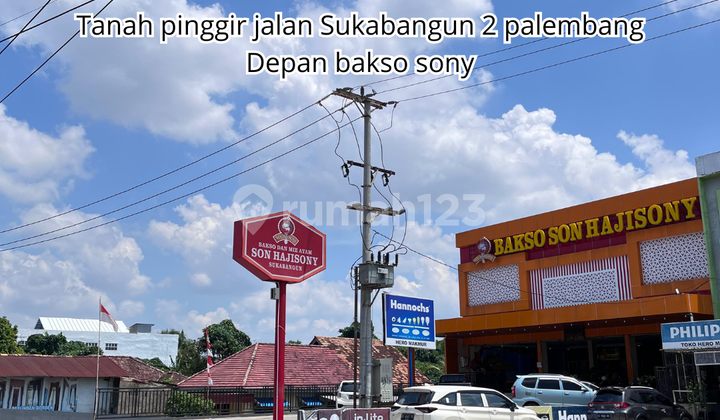 Land on the roadside of Sukabangun 2 in front of Sony's meatball stall.