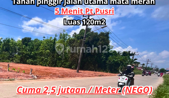 Tanah pinggir jalan utama mata merah palembang