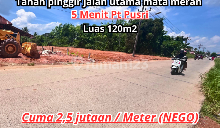 Tanah pinggir jalan poros utama mata merah palembang