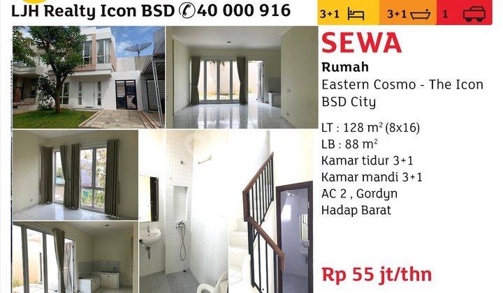 Di Sewakan Rumah Di Cluster Eastern Cosmo BSD City 1