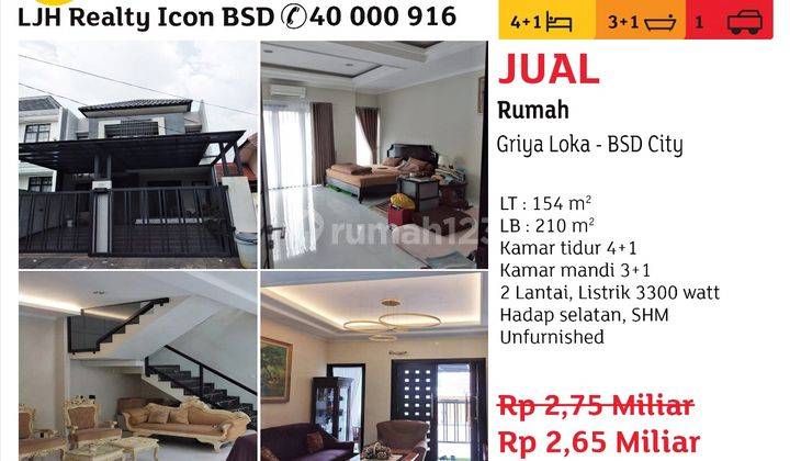 Jual Rumah Di Griya Loka Bsd City Rumah SHM - Sertifikat Hak Milik di Griya Loka - BSD City, BSD Griya Loka Bagus 1