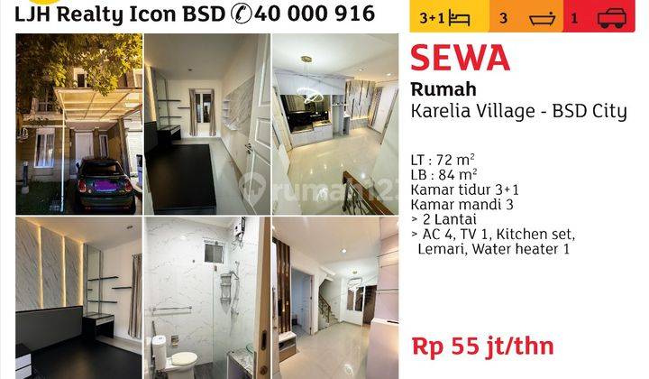 Sewa Rumah Di Karelia Village Gading Serpong Semi Furnished Rumah Bagus di Karelia Village - Gading Serpong, Gading Serpong Karelia Village 1