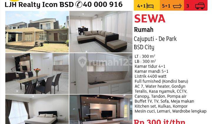 Sewa Rumah Baru Full Furnished Di Cajuputi De Park BSD 1