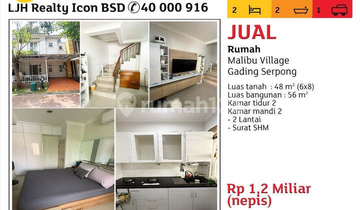 For sale: 2-story house with land area: 48 m² (6x8) and building area: 56 m². 2