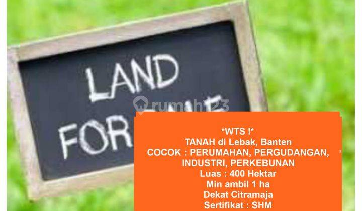 Tanah di Lebak, Banten Cocok Perumahan, Pergudangan, Industri,  1