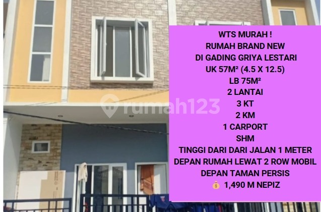 Dijual Murah Rumah Brand New di Gading Griya Lestari 1