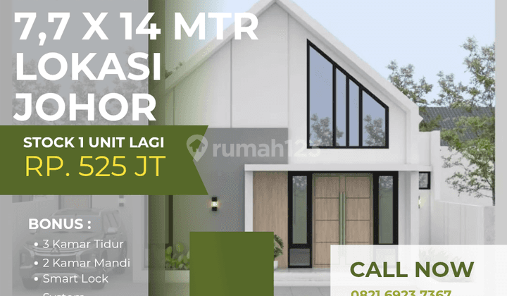 Rumah Lebar 7,7 X 14, Lokasi Johir 1