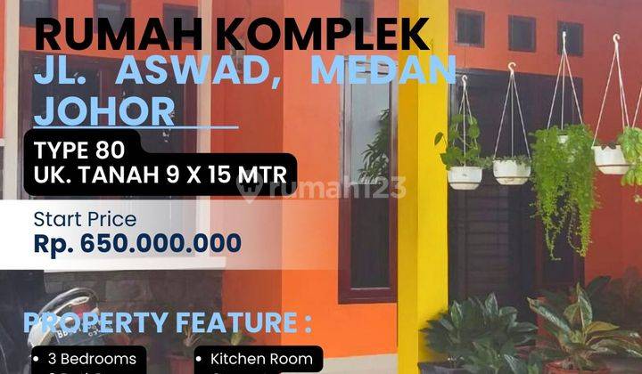 Rumah Turun Harga Rumah Komplek Jl. Aswad Eka Warni  1