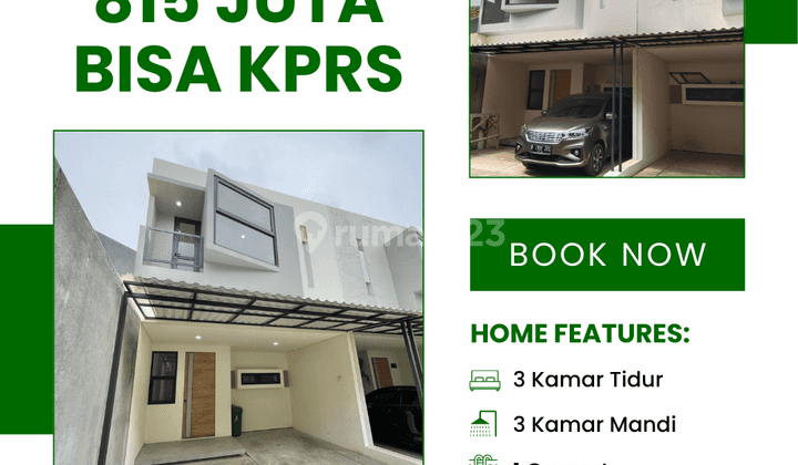 Rumah 3 Lantai SHM Ready Stock di Depok Dekat Tol Pamulang Kpr 1