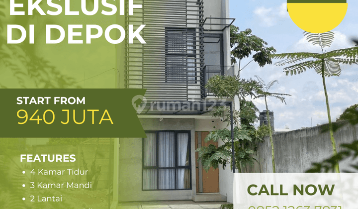 Dijual Rumah 2 Lantai di Depok Dekat Terminal Pondok Cabe, Tol 2