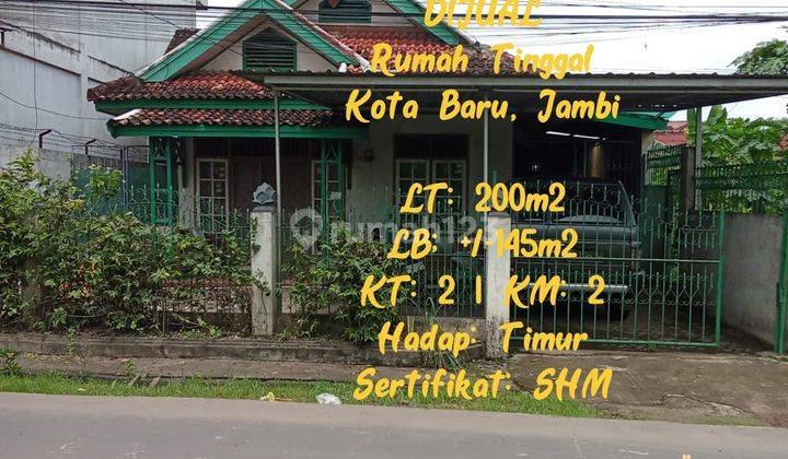 Dijual Cepat Rumah Tinggal Dipinggir Jalan Raya Kota Baru Jambi 1