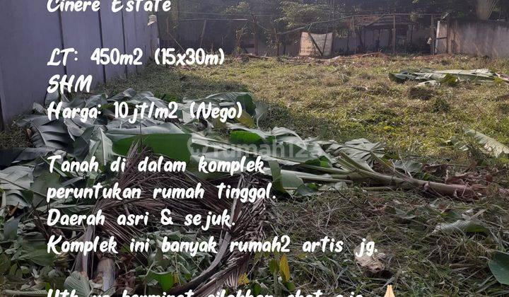 Dijual Tanah Kosong Di Komplek Cinere Estateasri Nyaman 1