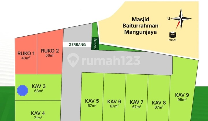 Hunian Muslim Bata Merah SHM Bebas Banjir 5 Menit ke St Tambun