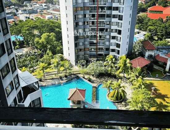 2BR Furnished Apartment with Pool View in Horison Rasuna Kuning 1