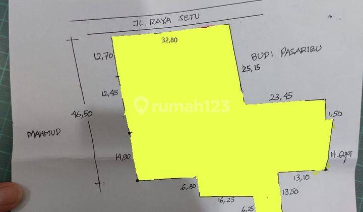 Disewakan Lahan Tanah Kosong Di Jalan Raya Setu Cileungsi 2