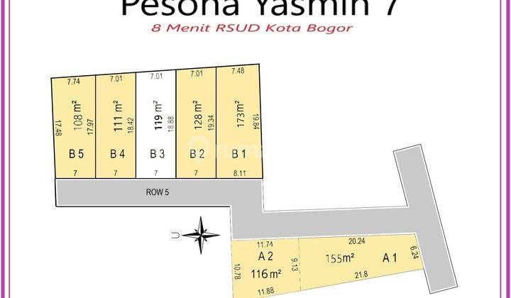 Tanah Kavling Yasmin Bogor, Luas 119m2 Siap Balik Nama Free SHM